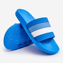 WJ1 Men's Blue Vision Striped Slippers 2