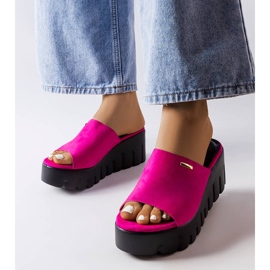 Inna Pink chunky wedge sandals from Agnes 1