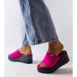 Inna Pink chunky wedge sandals from Agnes 2