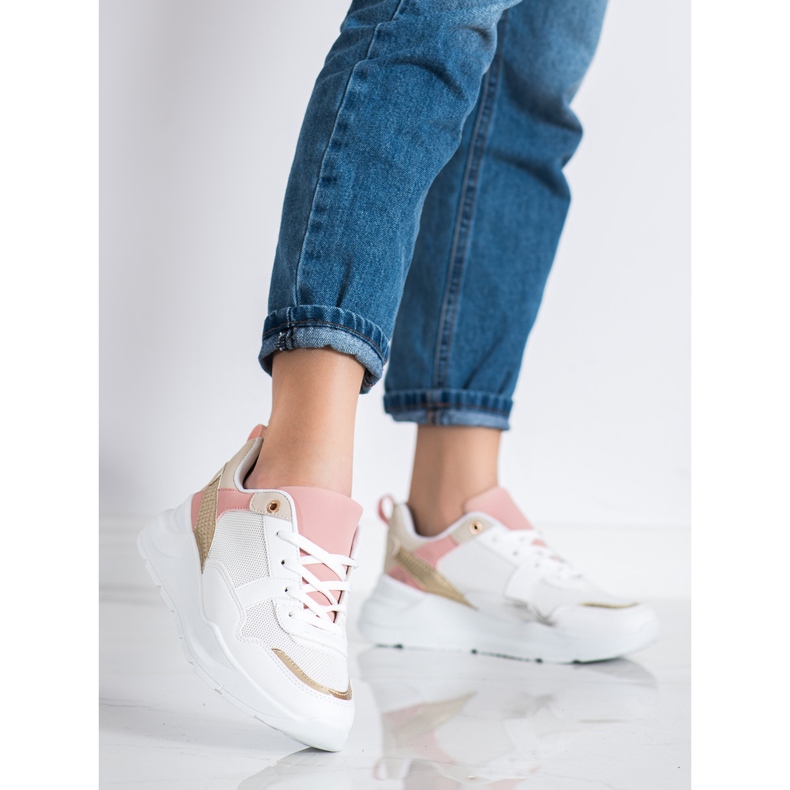 SHELOVET Stylish Sneakers With Mesh white 1