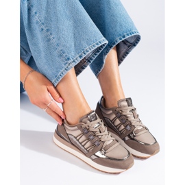 Women's Big Star sneakers KK274112 brown 1