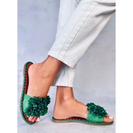 Prima Green flower slippers 1 Prima Green flower slippers 1