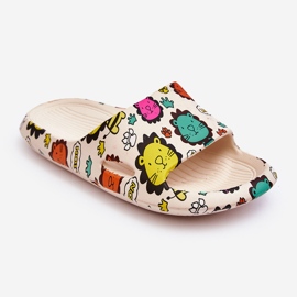 WJ1 Children's Light Foam Slippers Lion Motif Beige Esther 1