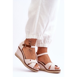 Women's Wedge Sandals Light Beige Janet 2 Women's Wedge Sandals Light Beige Janet 2