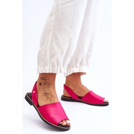 Lemar Fuchsia Alivia Leather Slip-on Sandals pink 2