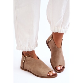Low Suede Boots Sandals Nicole 2799/023 Beige 1
