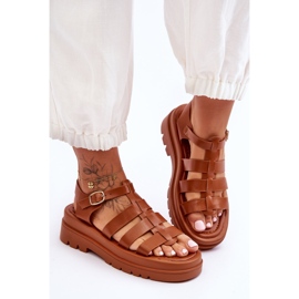 Leather Sandals With Brown Colet Straps 1