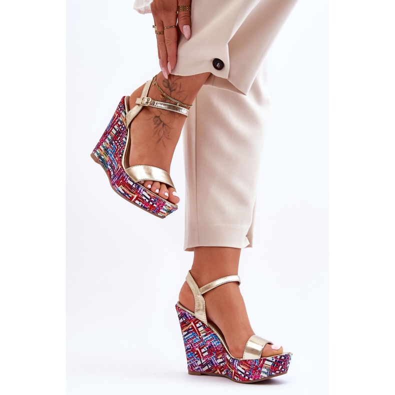 Women's Sandals On A Colorful Wedge Golden Malibu 2