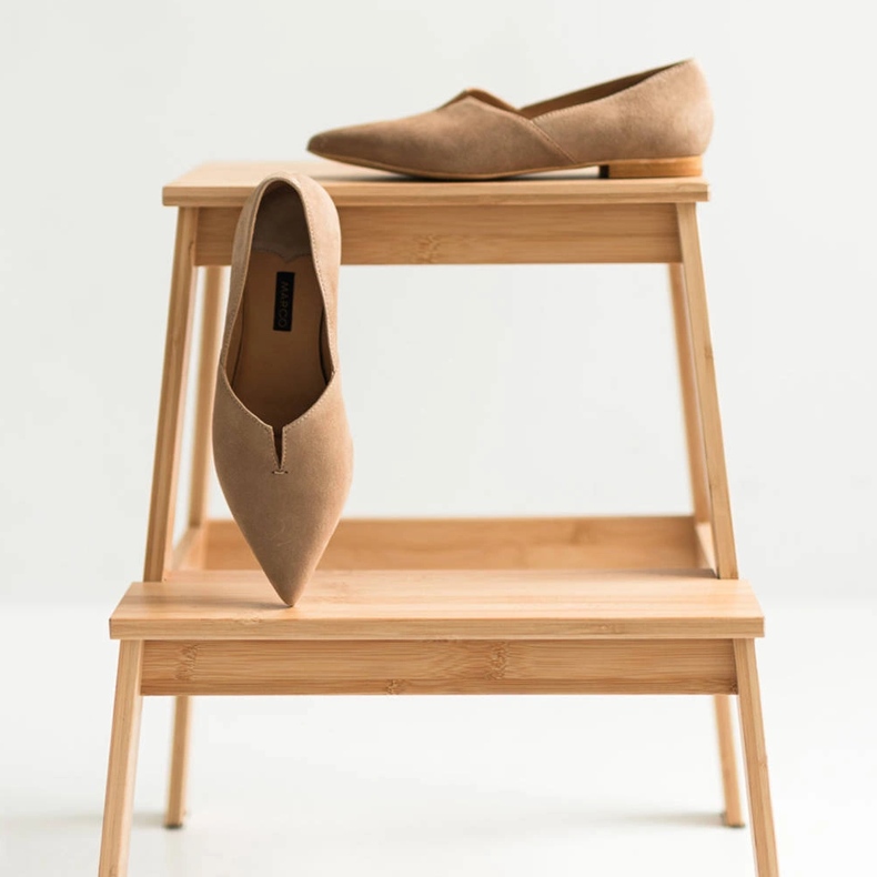 Marco Shoes Suede ballerinas with a cut-out 1285P-047-1 beige 1