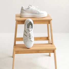 Marco Shoes Light sneakers with gold studs white 1