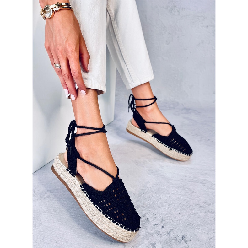 Yaweh Black women's lace espadrilles 2