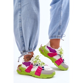 PS1 Women's Fashionable Lace-up Sport Shoes Green-Pink Chillout! 1