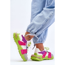 PS1 Women's Fashionable Lace-up Sport Shoes Green-Pink Chillout! 2