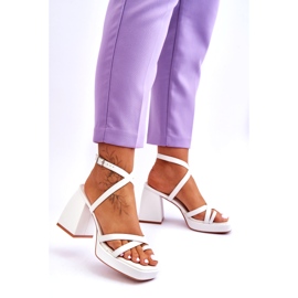 Fashionable White Secret Rose High Heels And Platform Sandals 2