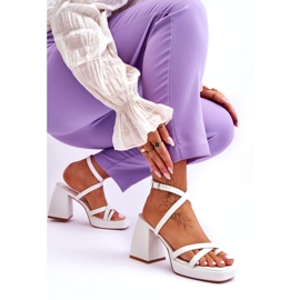 Fashionable White Secret Rose High Heels And Platform Sandals 4