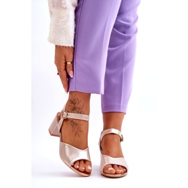 Vinceza Women's eco-leather sandals on the golden metallic post 1 Vinceza Women's eco-leather sandals on the golden metallic post 1