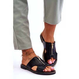 Lemar Women's Slippers With Decorative Zipper Black Clarence 2