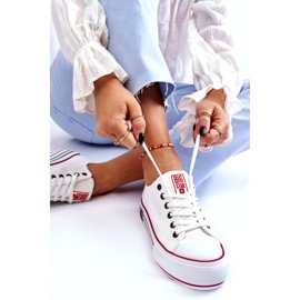 Women's Fabric Platform Sneakers Big Star LL274180 White 3