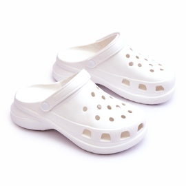 Foam Slippers Crocs On A Chunky Sole White Katniss 1