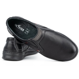 Olivier Men's leather casual slip-on shoes 284GT, black 3
