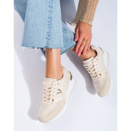 Women's wedge sneakers beige Shelovet 1