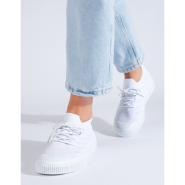 Women's textile sneakers white Shelovet 1
