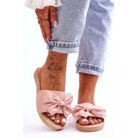 Fashionable women's slippers with a pink Estera bow 3