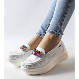 White loafers with crystals from Gisella 1