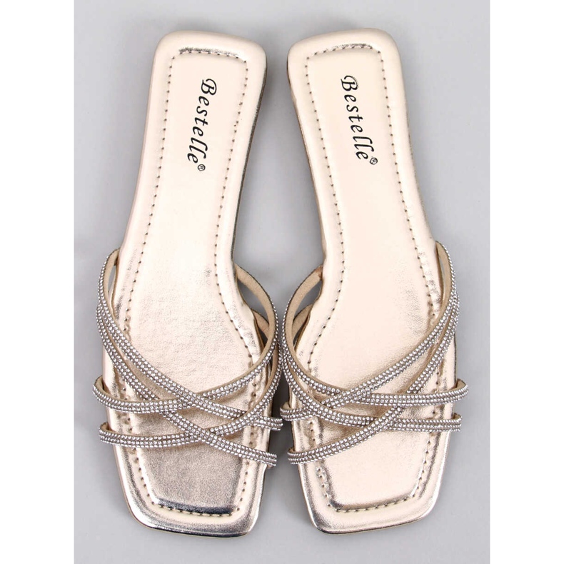 Rexha Gold Zirconia Slippers golden 1