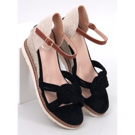 Tedder Black wedge sandals 1