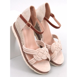 Tedder Beige wedge sandals 1