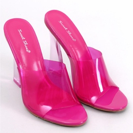 Transparent heeled sandals Seymour Fuchsia pink 1