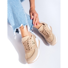 Women's Shelovet beige wedge sneakers 1