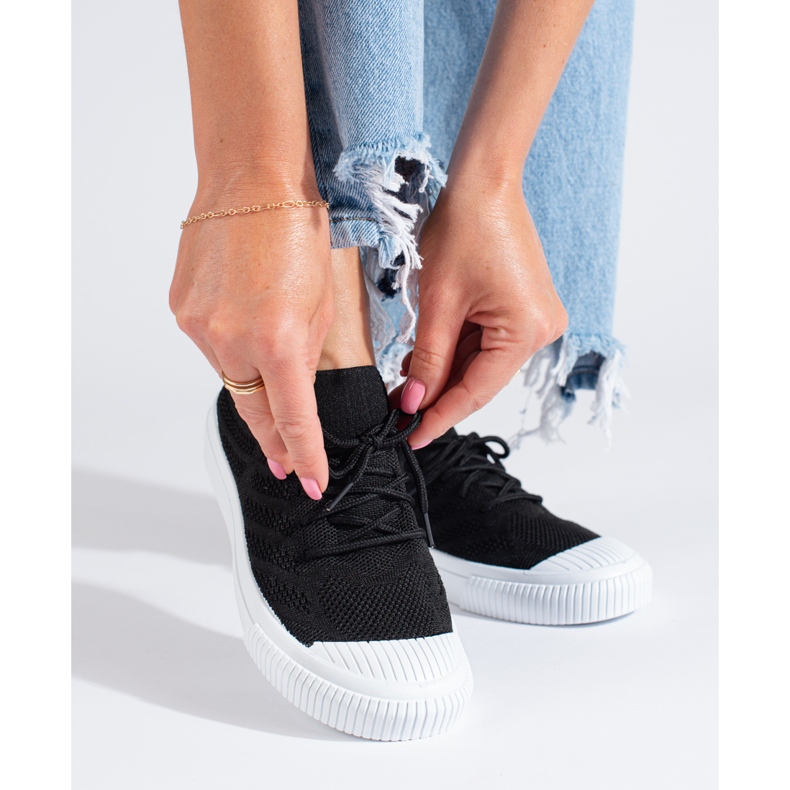 Women's textile black Shelovet sneakers 1 Women's textile black Shelovet sneakers 1