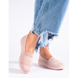 Women's textile slip-on sneakers Shelovet pink slip on 1