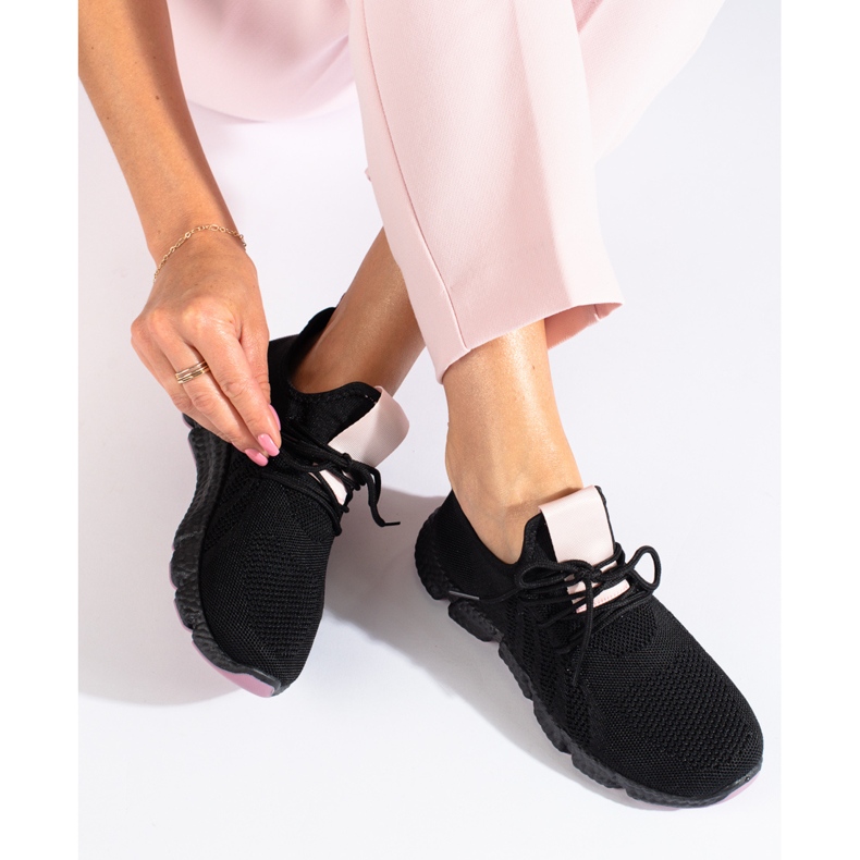Shelovet black lightweight sports shoes 1