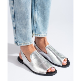 Shelovet silver open toe women's suede sandals 1