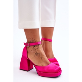 Fashionable Pumps On Massive Heels Fuchsia Sandia pink 2 Fashionable Pumps On Massive Heels Fuchsia Sandia pink 2