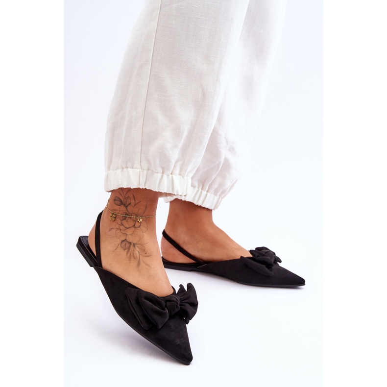 Women's Slip-On Ballerinas With Bow Black Nadine 1
