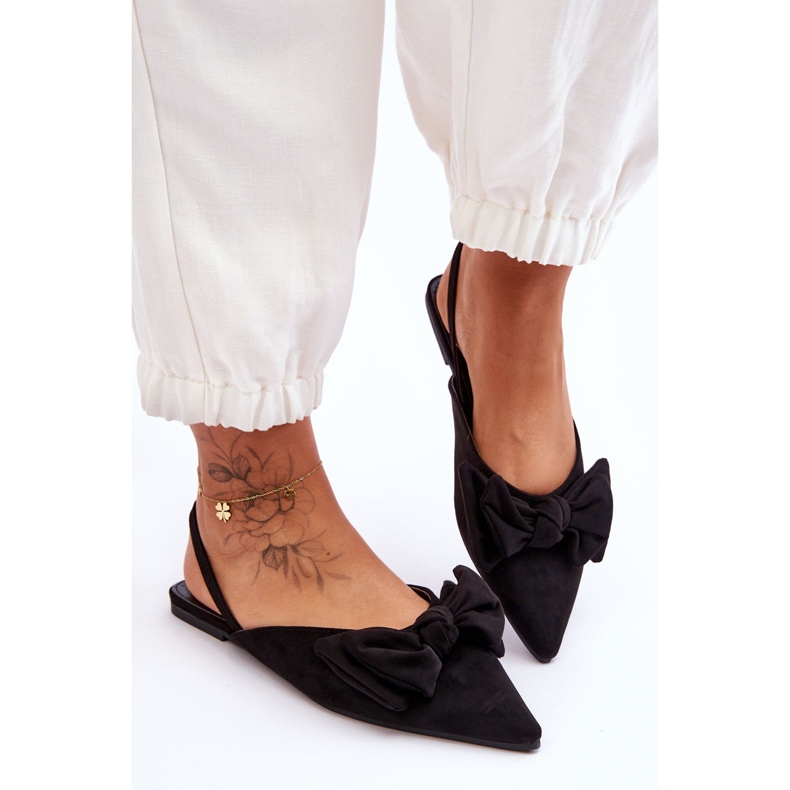 Women's Slip-On Ballerinas With Bow Black Nadine 2