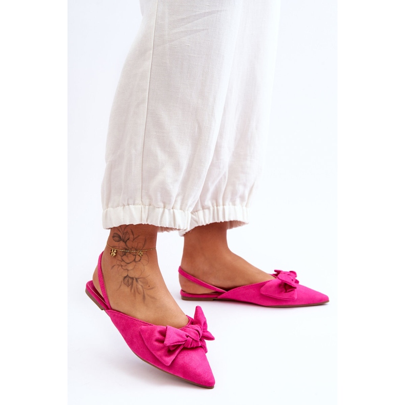 Women's Slip-On Ballerinas With Bow Fuchsia Nadine pink 1