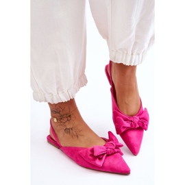 Women's Slip-On Ballerinas With Bow Fuchsia Nadine pink 2
