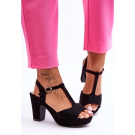 Felicia Black Suede High Heel Sandals 1