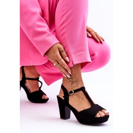 Felicia Black Suede High Heel Sandals 2