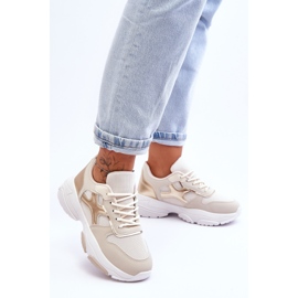 PS1 Women's Lace-up Sneakers Beige-Gold Cortes 1