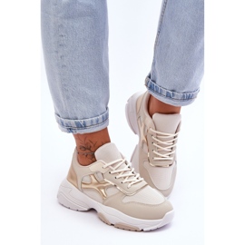 PS1 Women's Lace-up Sneakers Beige-Gold Cortes 2