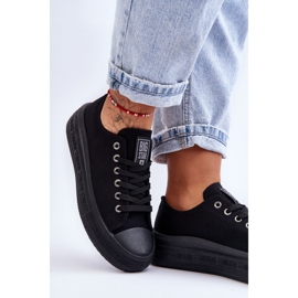 Women's Big Star Platform Sneakers LL274A176 Black 2