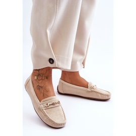 Women's Classic Suede Loafers Beige Corinell 1