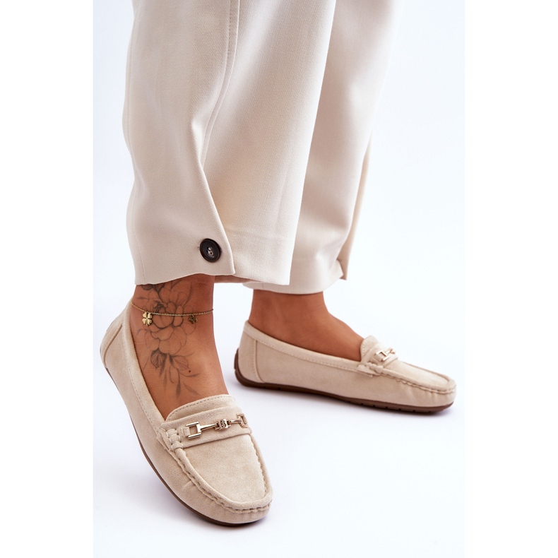 Women's Classic Suede Loafers Beige Corinell 1