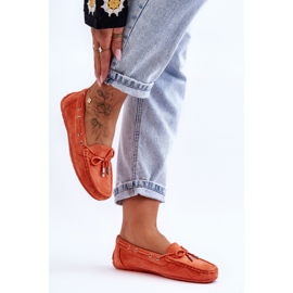 Women's Suede Loafers Orange Si Passione 2